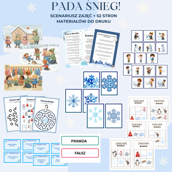 Pada śnieg! — podgląd materiałów