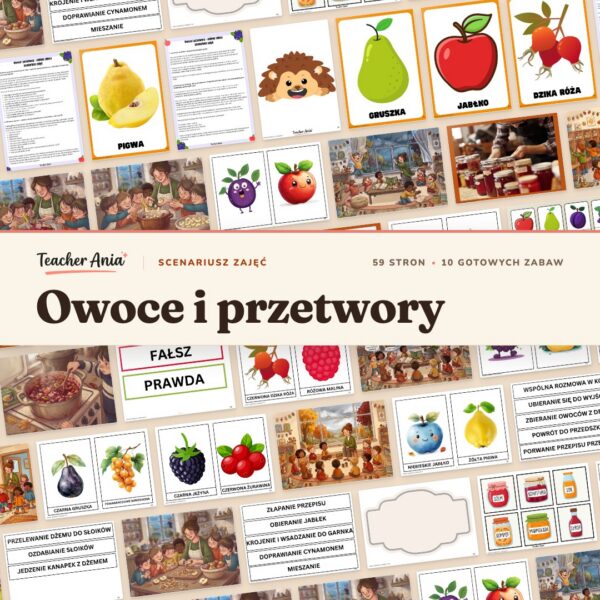 Owoce i przetwory - robimy zbiory na jesień - scenariusz zajęć