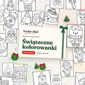 20 świątecznych kolorowanek – bonus w megapace „Świąteczny czas”