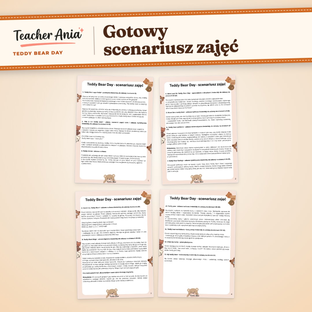 Teddy Bear Day – scenariusz zajęć – gotowy scenariusz krok po kroku