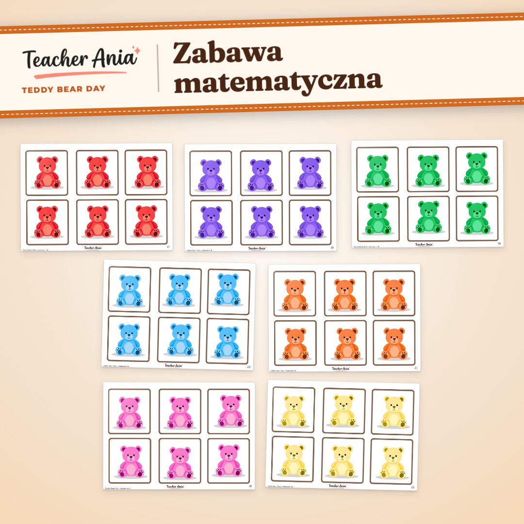 Teddy Bear Day – scenariusz zajęć – zabawa matematyczna z kolorowymi misiami